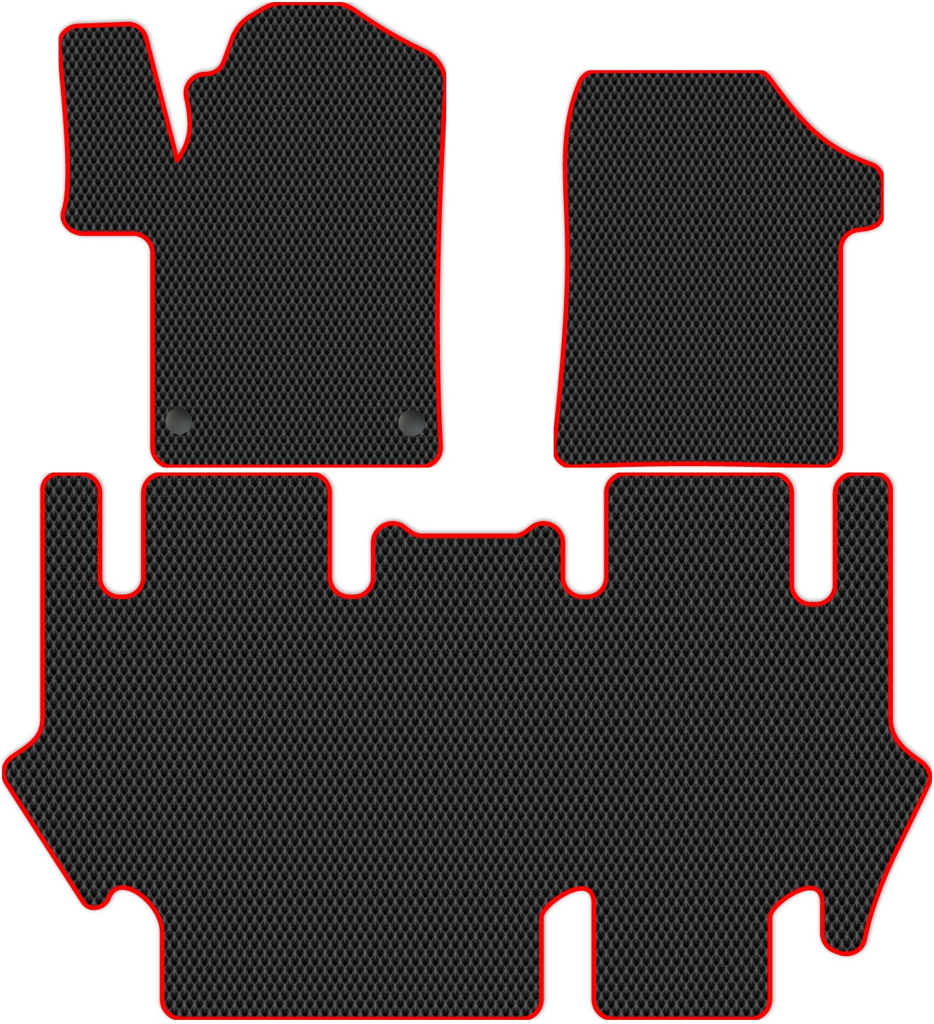 

Коврики ЭВА в салон для Mercedes-Benz Viano (W639) 2010 - 2014, 3 шт. черный, красный кант, 3556-W3YL-H