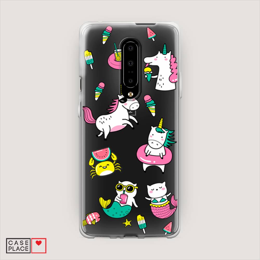 

Чехол Awog на OnePlus 7 Pro / ВанПлас 7 Pro "На отдыхе", Белый;голубой;розовый, 150850-2