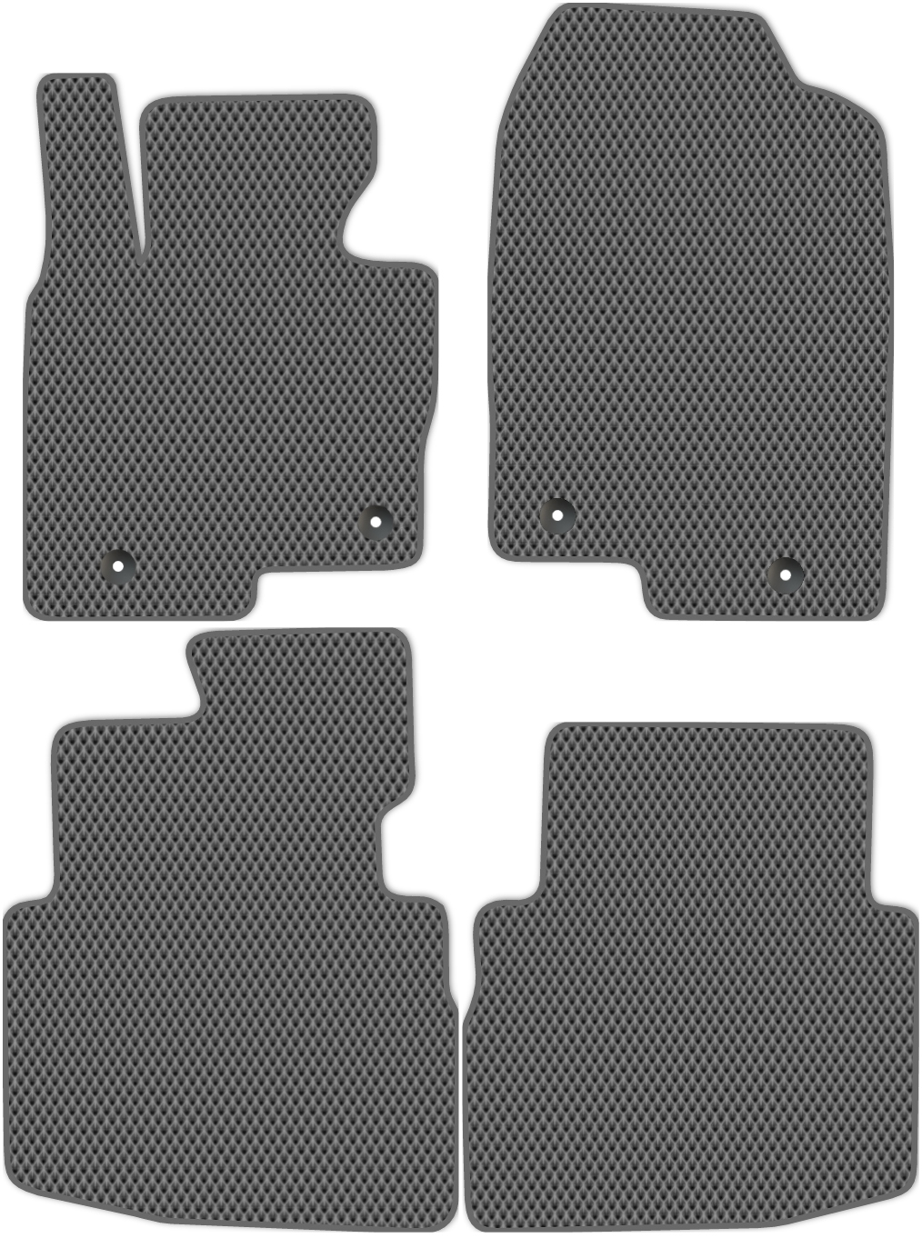 

Коврики ЭВА в салон для Mazda CX-9 2 (TB) 2015 - Н.В., 4 шт. серый, темно-серый кант, 3422-S4YL-H