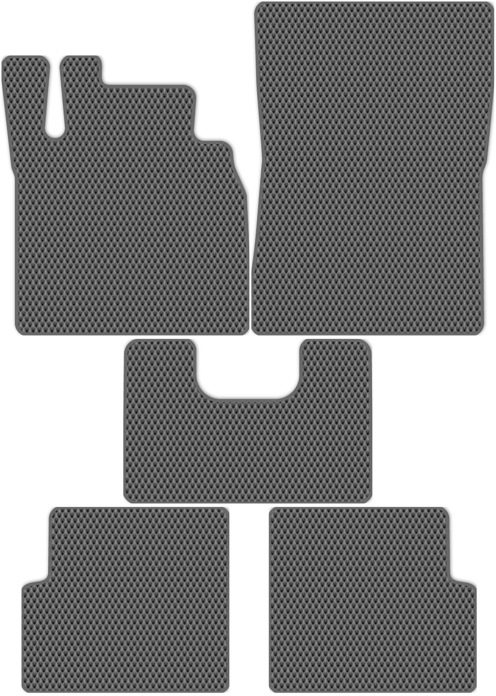 

Коврики ЭВА в салон для Mercedes-Benz G-Class 2 2001 - 2008, 5 шт. серый, темно-серый кант, 3522-S5NLT-H