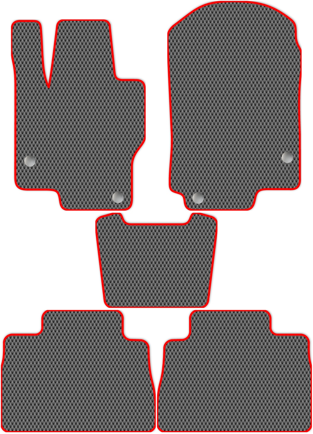 

Коврики ЭВА в салон для Mercedes-Benz GLE Coupe 2019 - Н.В., 5 шт. серый, красный кант, 3511-S5YLT-H