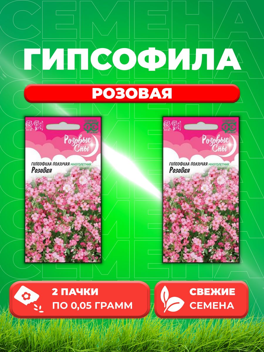 

Семена Гипсофила ползучая Розовая 0,05г, Гавриш, Розовые сны(2уп)