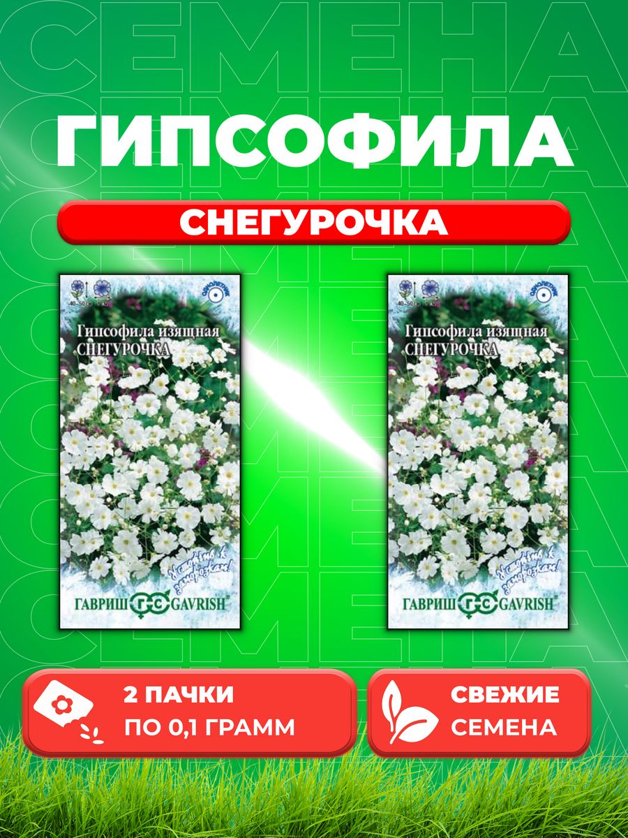 

Семена Гипсофила изящная Снегурочка, 0,1г, Гавриш(2уп)