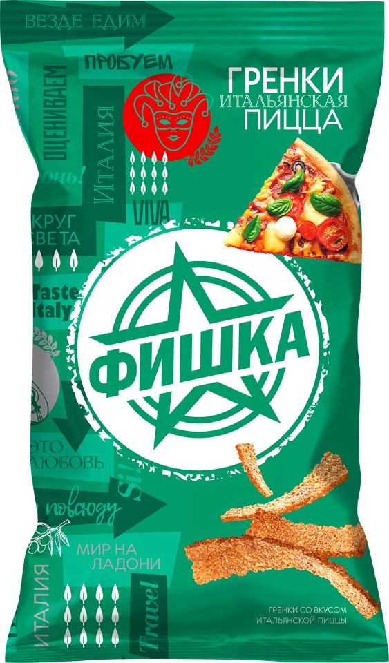 

Гренки "Фишка" со вкусом итальянской пиццы 120г, 4 шт., мультипак №16