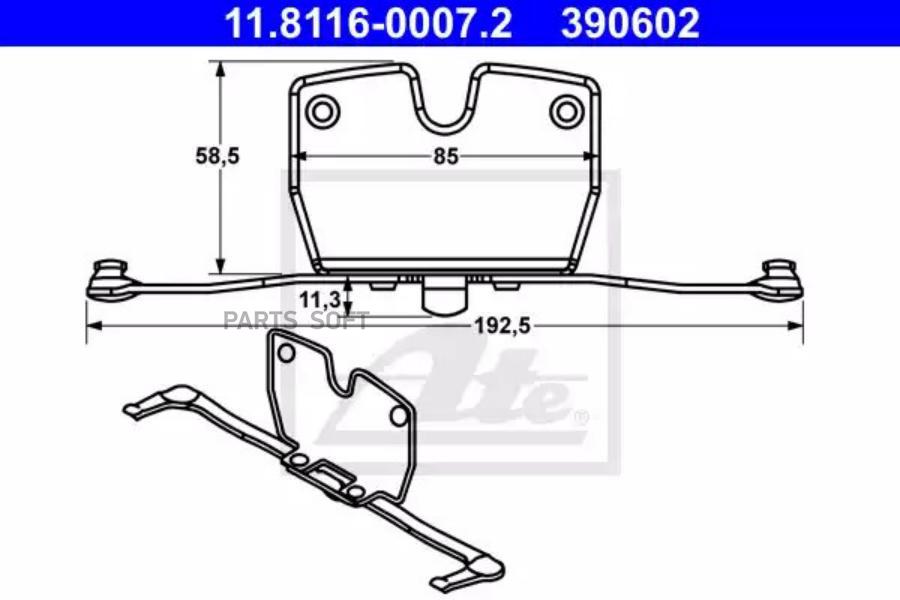 ATE 11811600072 11.8116-0007.2_пружина прижимная!\ BMW 5/6/7V 08