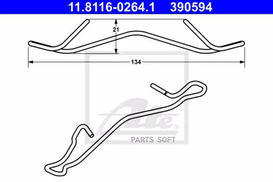 ATE 11.81160264.1 Пружина тормозного суппорта FORD