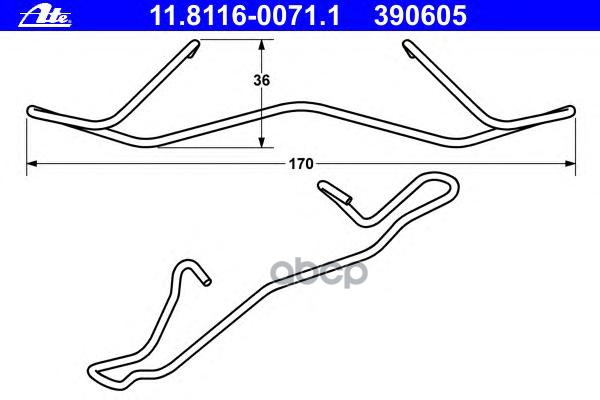

ATE 11.8116-0071.1 Пружина, тормозной суппорт