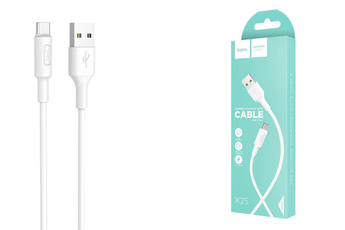 

Кабель USB HOCO USB DATA X25 MICRO USB 2,0А белый, 80138