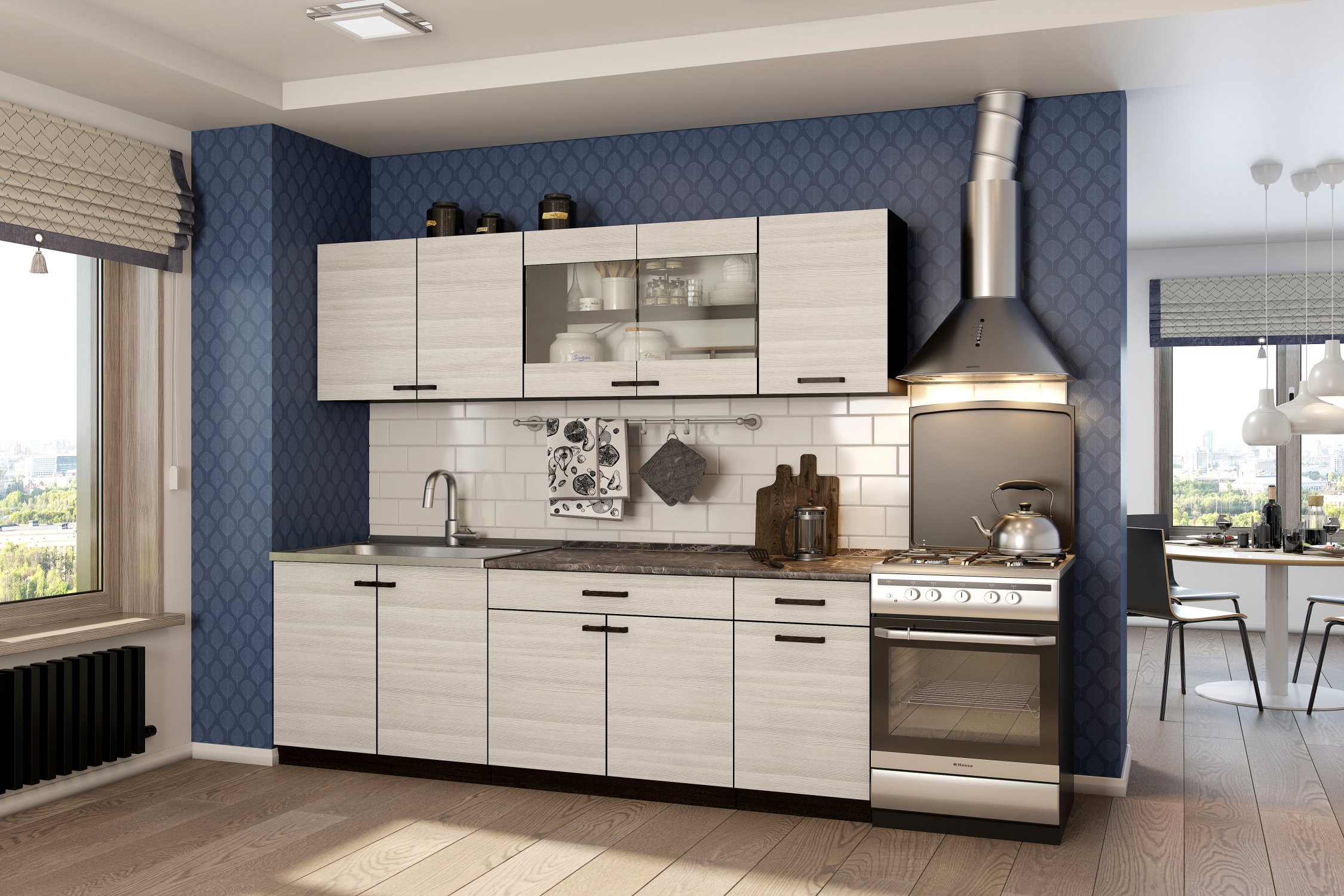 Кухонный гарнитур НОНТОН Мальва 200 см венгелоредо 23690₽