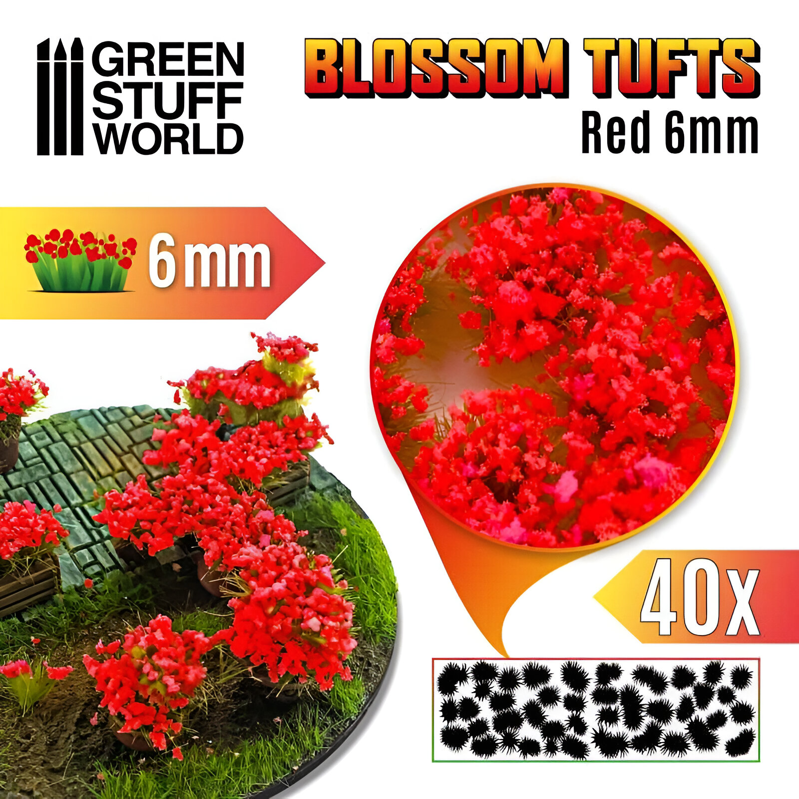 

Пучки цветов для моделирования Green Stuff World Blossom Tufts 6 mm Red, Blossom Tufts