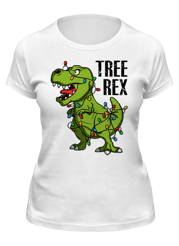 

Футболка женская Printio  tree rex  белая 2XL, Белый,  tree rex 