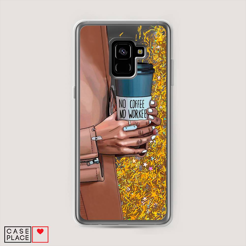 

Чехол Awog на Samsung Galaxy A8 + "No coffee", Коричневый;серый, 25590-1