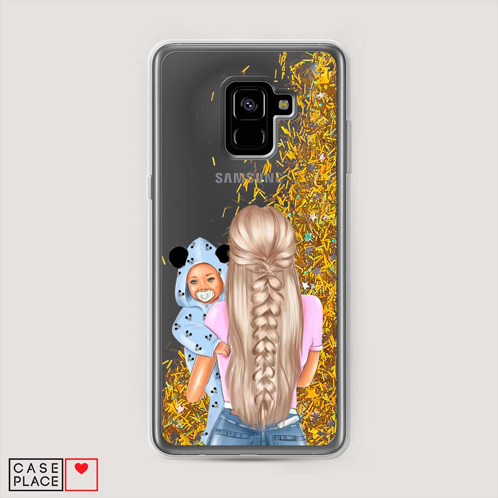 

Чехол Awog на Samsung Galaxy A8 + "Молодая мама", Бежевый;голубой, 25590-1
