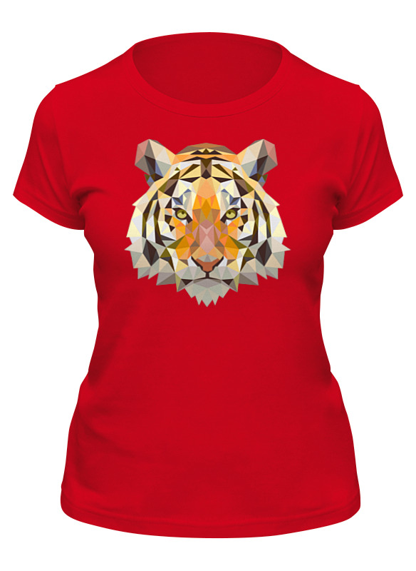 

Футболка женская Printio Год тигра красная 2XL, Красный, Год тигра
