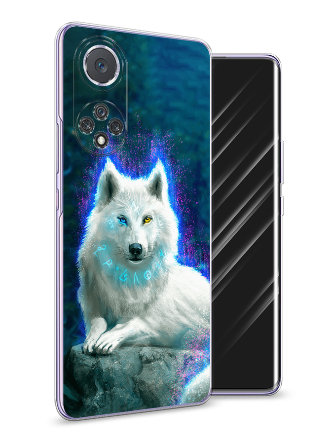 

Чехол Awog на Huawei Nova 9 "Белоснежный волк", Белый;зеленый;фиолетовый, 6106150-2