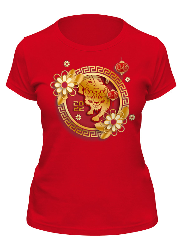

Футболка женская Printio Год тигра красная 2XL, Красный, Год тигра