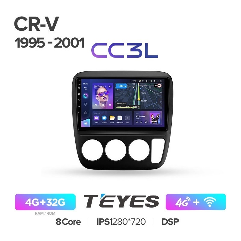 Автомобильная магнитола Teyes CC3L 4/32Гб Honda CR-V CRV 1995-2001 ANDROID