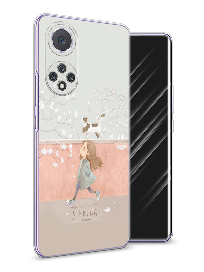 

Чехол Awog на Huawei Nova 9 "Девочка-весна", Серый, 6106150-7