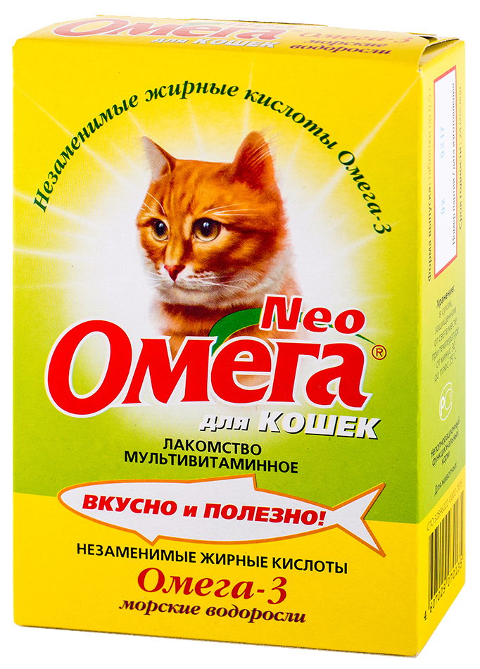 Мультивитаминное лакомство для кошек Омега NEO+ Крепкое здоровье, 90 табл