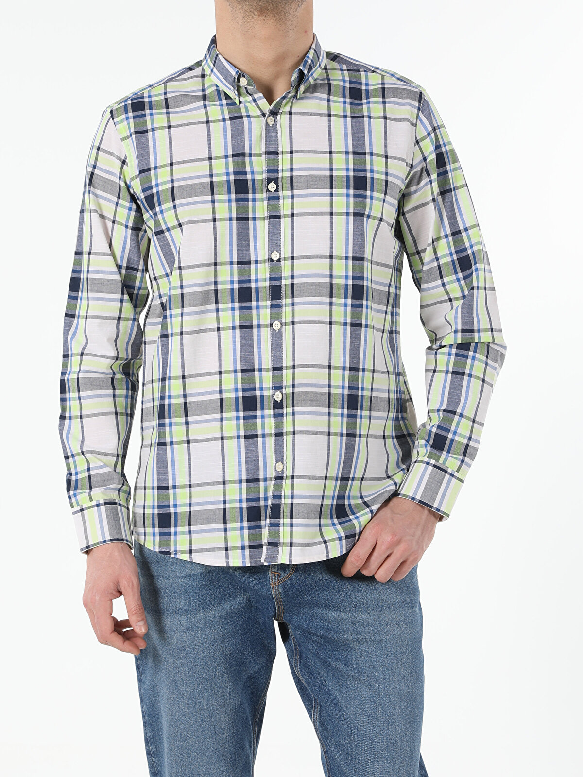 Рубашка мужская Colin's CL1053801_Q1.V1_NAV синяя XL