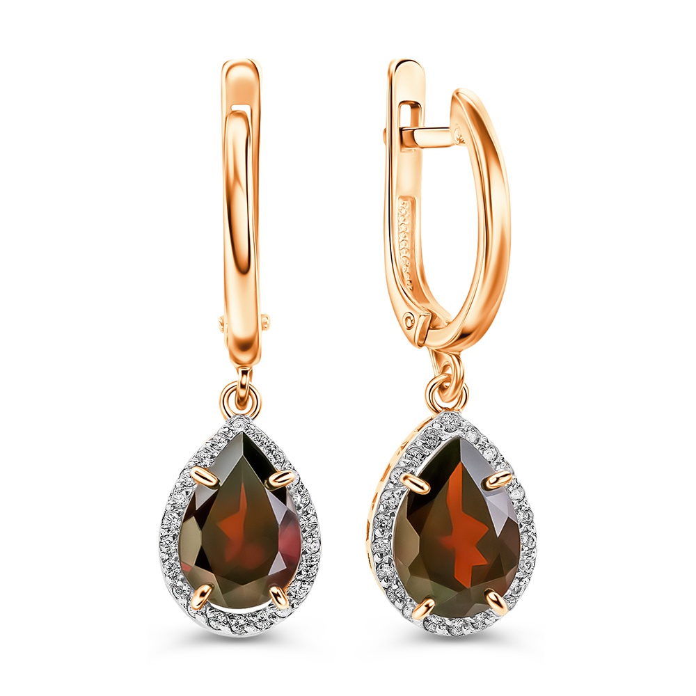 

Серьги из золота 585Gold 202009448, гранат/фианит, 202009448