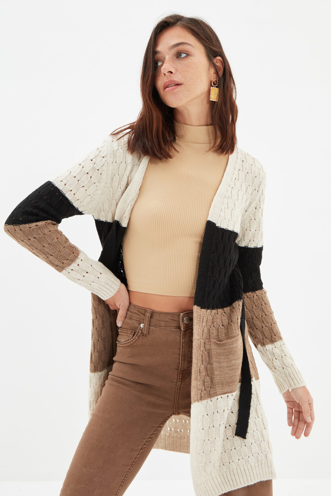 

Кардиган женский Trendyol TWOAW22HI1156 серый M/L, TWOAW22HI1156