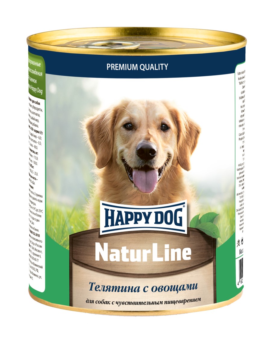 фото Консервы для собак happy dog natur line, телятина, 12шт по 970г