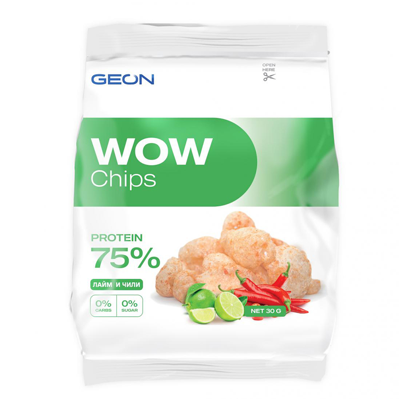 фото Чипсы g.e.o.n wow chips 30 г лайм и чили geon