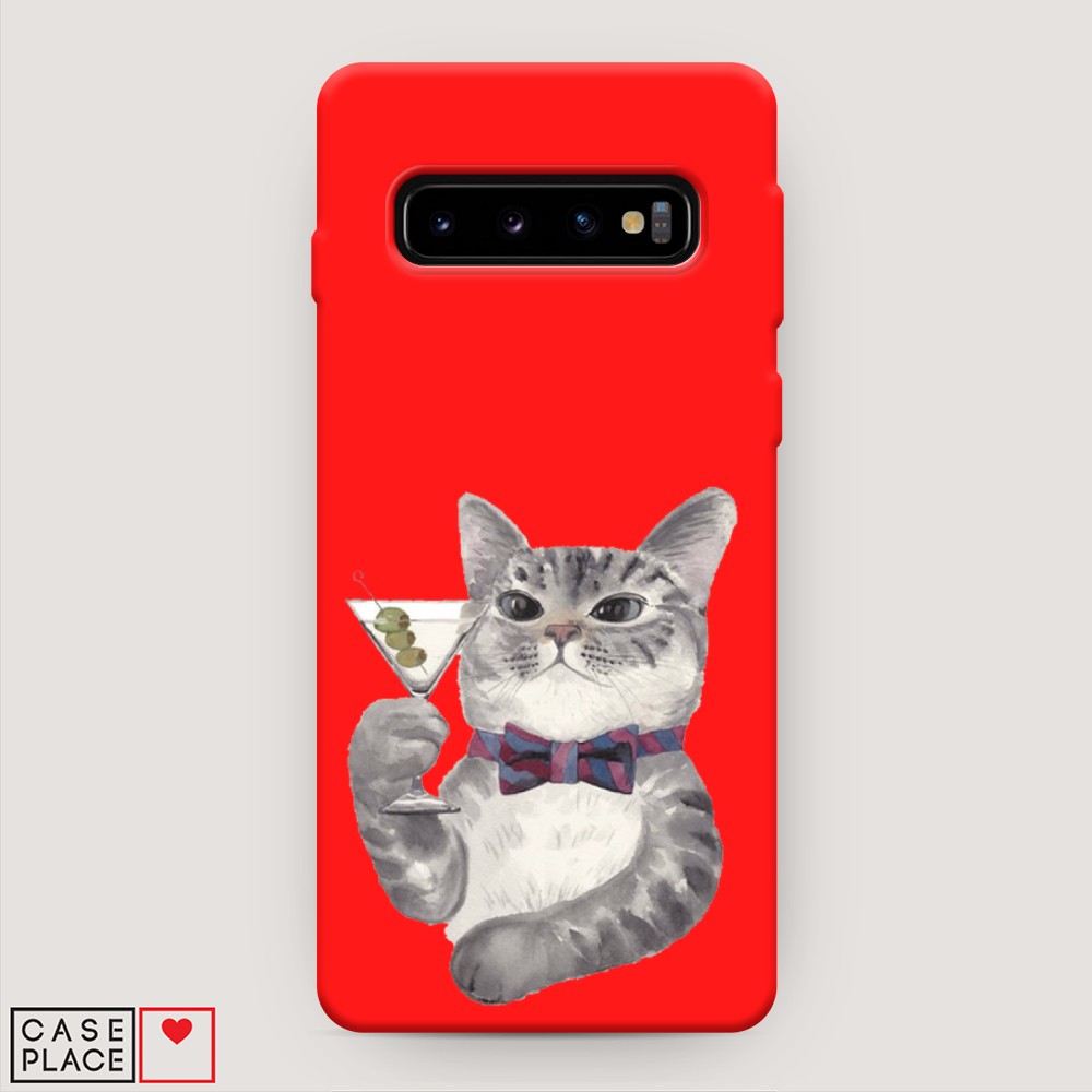 

Матовый силиконовый чехол "Кот джентльмен" на Samsung Galaxy S10 +, Кот джентльмен