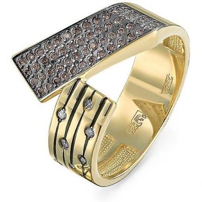 

Кольцо из желтого золота с бриллиантом/эмалью р. 18,5 Kabarovsky 11-21149-6002, 11-21149-6002