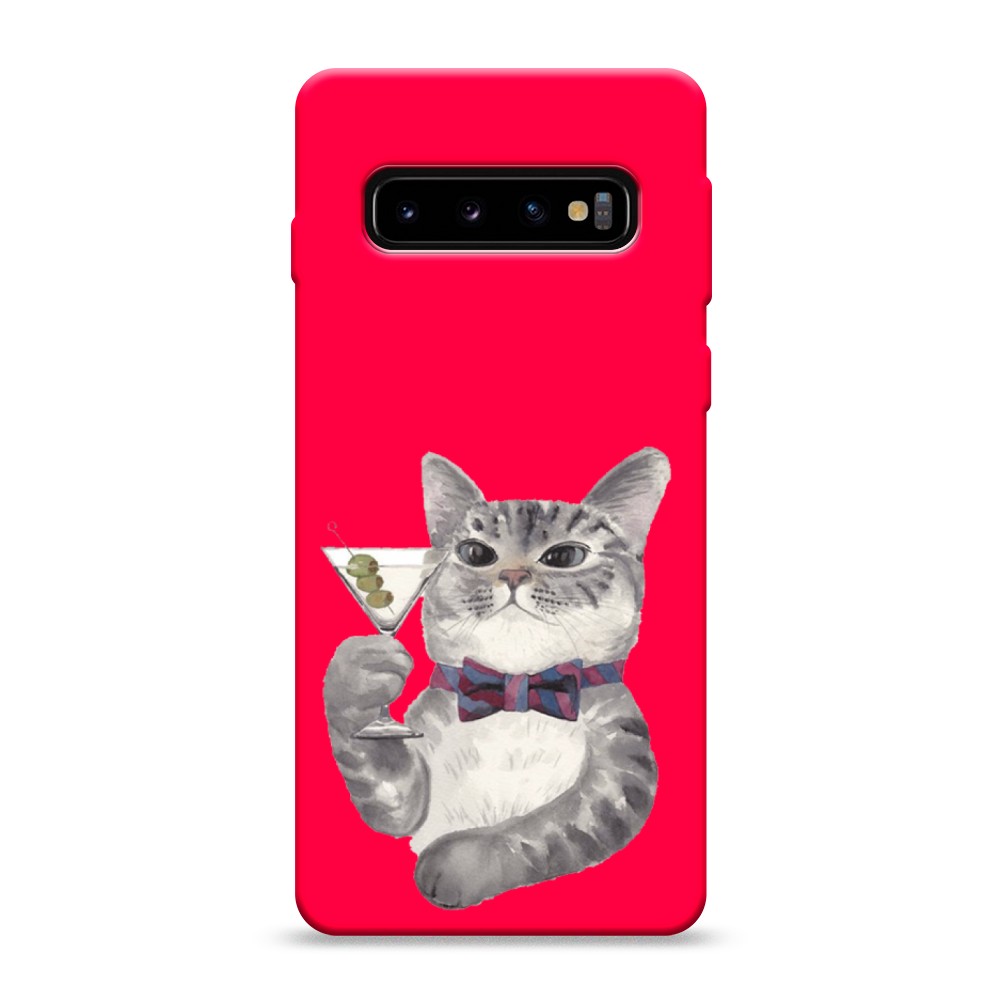 

Матовый силиконовый чехол "Кот джентльмен" на Samsung Galaxy S10, Кот джентльмен