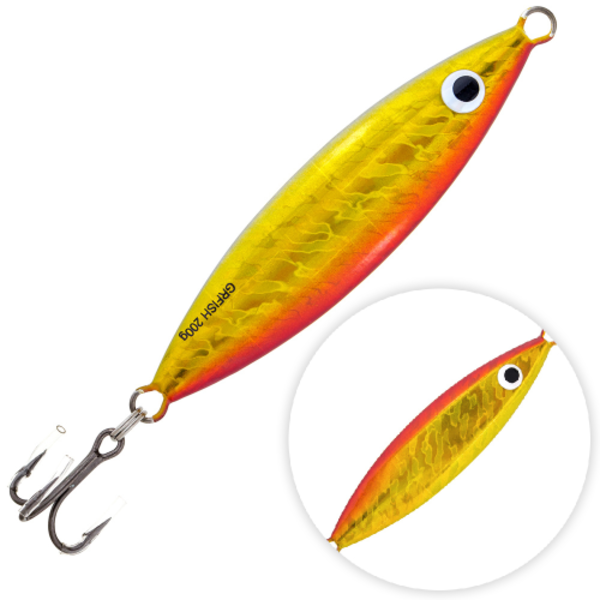 

Пилькер Grfish Fishpilk 134s 200гр. 134мм. P05, Желтый;красный, Grfish Fishpilk 134s 200гр. 134мм. P05