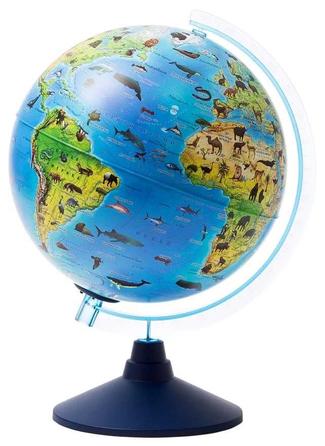 

Globen Глобус Зоогеографический (Детский) с подсветкой от батареек, диаметр 32 см.