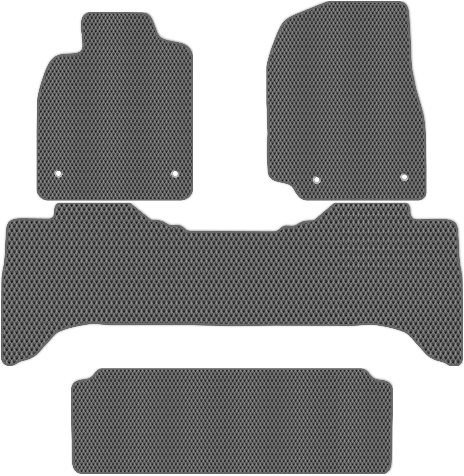 

Коврики ЭВА в салон для Lexus LX470 2002 - 2007 +3 ряд, 4 шт. серый, темно-серый кант, 3227-WP4Y-H