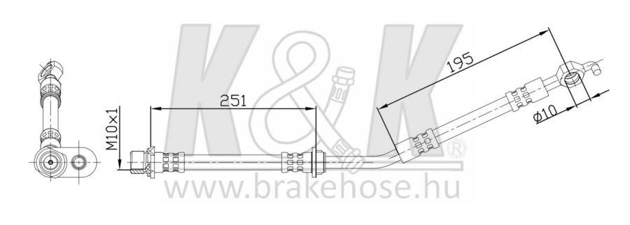 

Шланг Тормозной Toyota Yaris (_P9_) 1.33 Vvt-I 03.09- K&K Ft0787