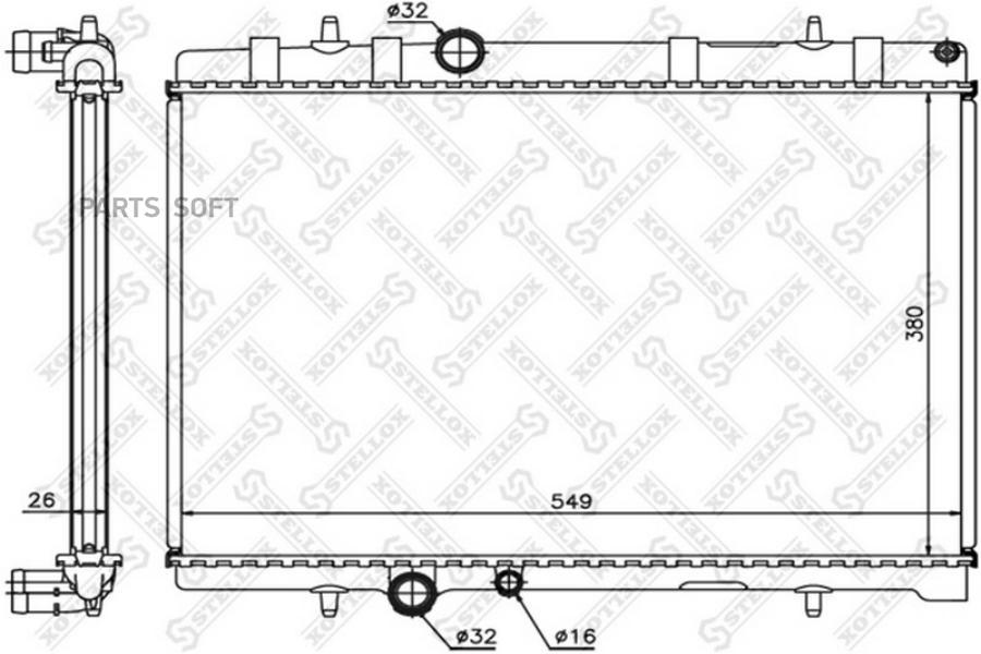 

STELLOX 1026123SX 10-26123-SX_радиатор системы охлаждения! АКПП\ Peugeot 407 2.2 04>