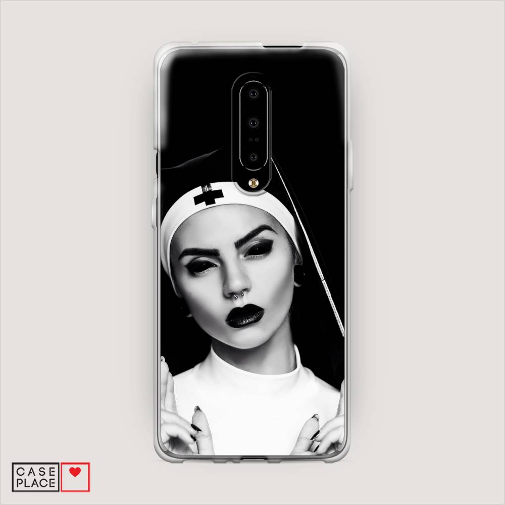 

Чехол Awog на OnePlus 7 Pro / ВанПлас 7 Pro "Черная монашка", Серый;черный, 150850-9