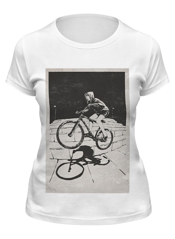 

Футболка женская Printio Девушка на велосипеде белая 2XL, Белый, Девушка на велосипеде