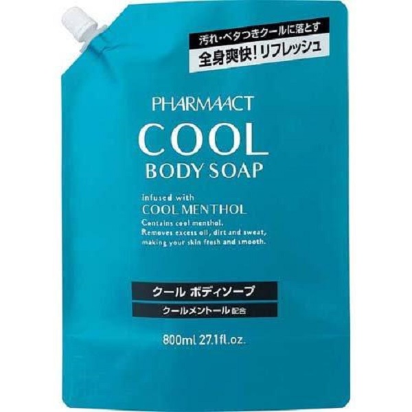 Жидкое мыло для тела Pharmaact с охлаждающим и освежающим эффектом, сменная упаковка 800мл