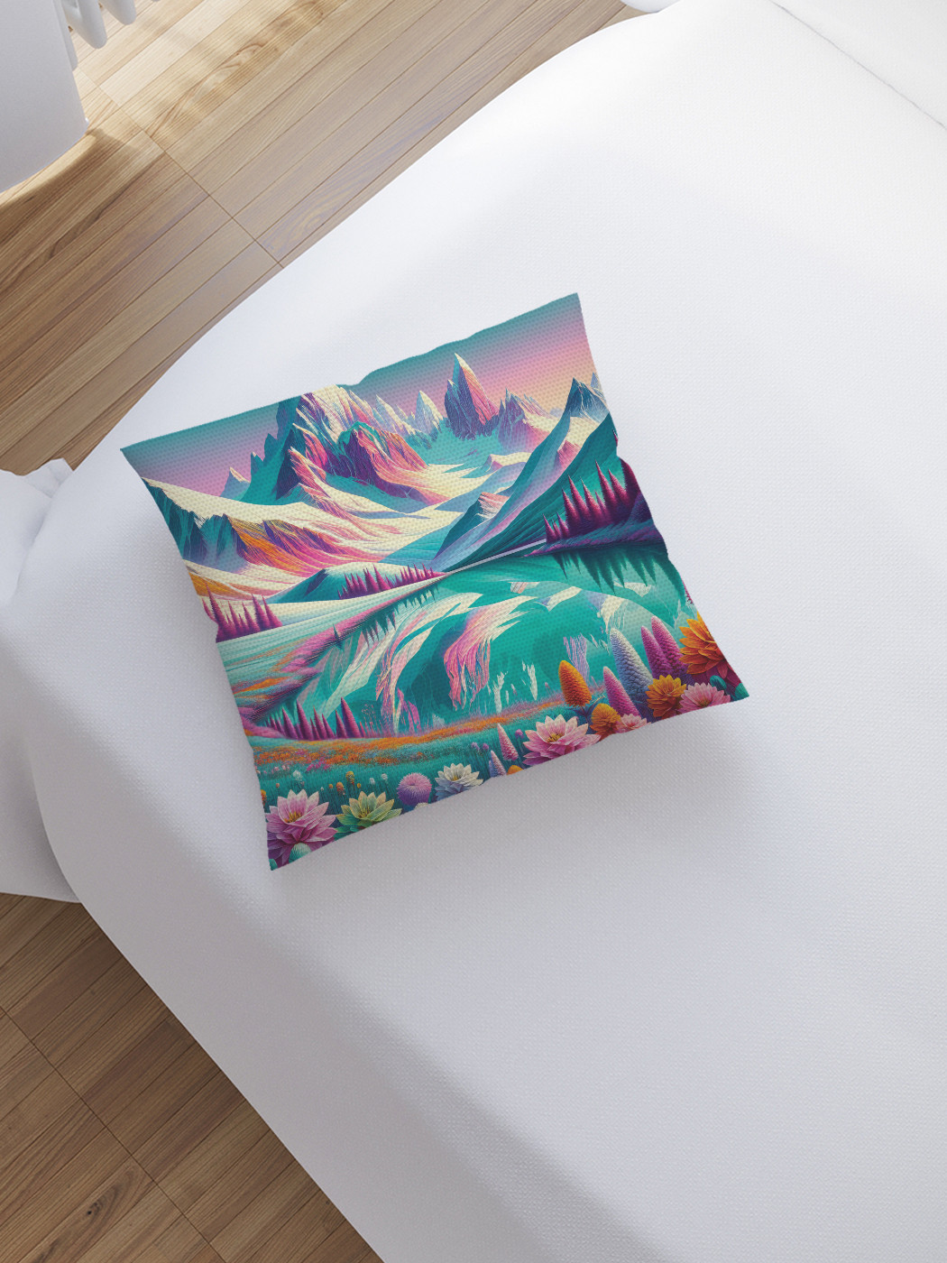 

Наволочка декоративная JoyArty Горный рисунок 45х45, sl_sd1081, Розовый