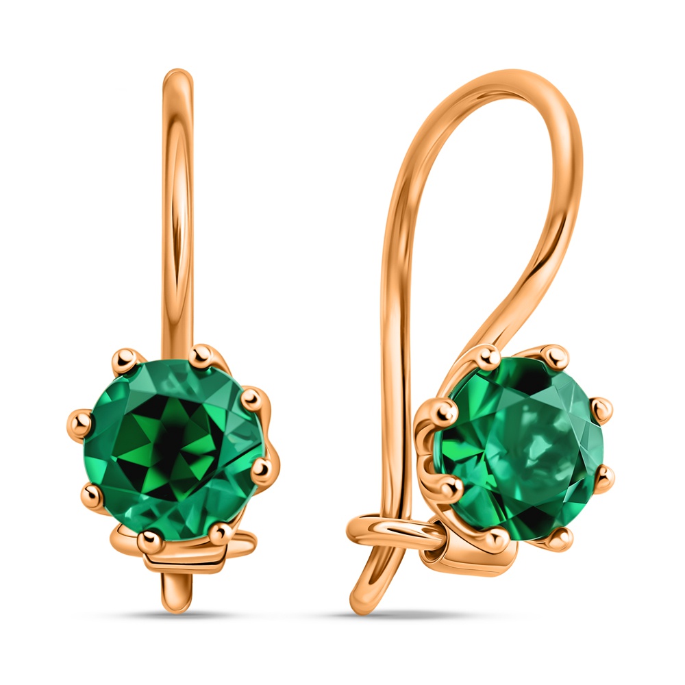 

Серьги из золота 585Gold 102008435, изумруд искусственный, 102008435