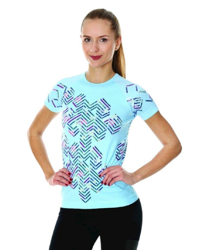 фото Термобелье brubeck футболка женская короткий рукав running air светло-синий xl