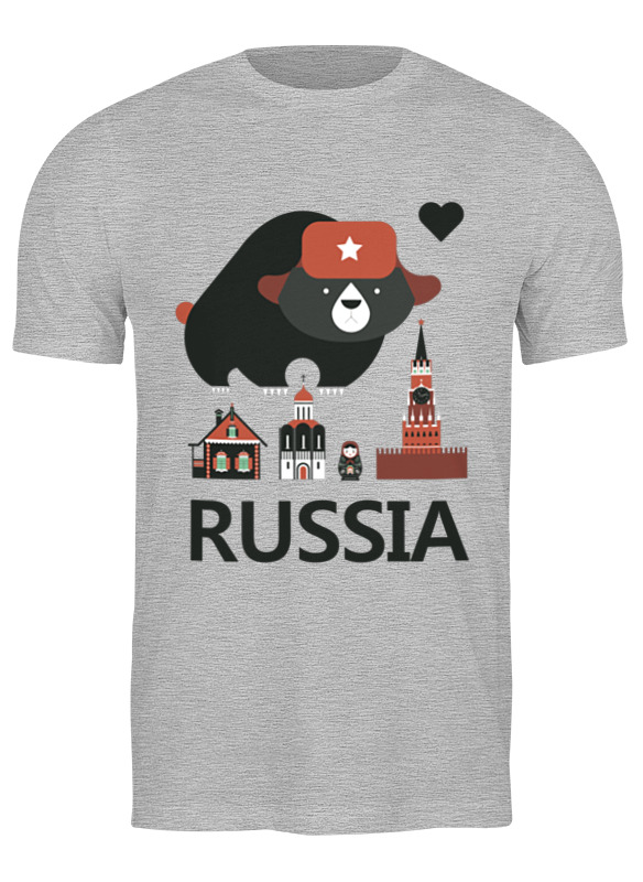 

Футболка мужская Printio Россия (russia) серая M, Серый, Россия (russia)