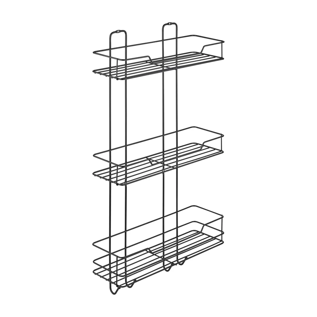 Полка для ванной ЧМЗ Лофт 513-003-01 прямая трехъярусная 35х11х63.8 см цвет черный