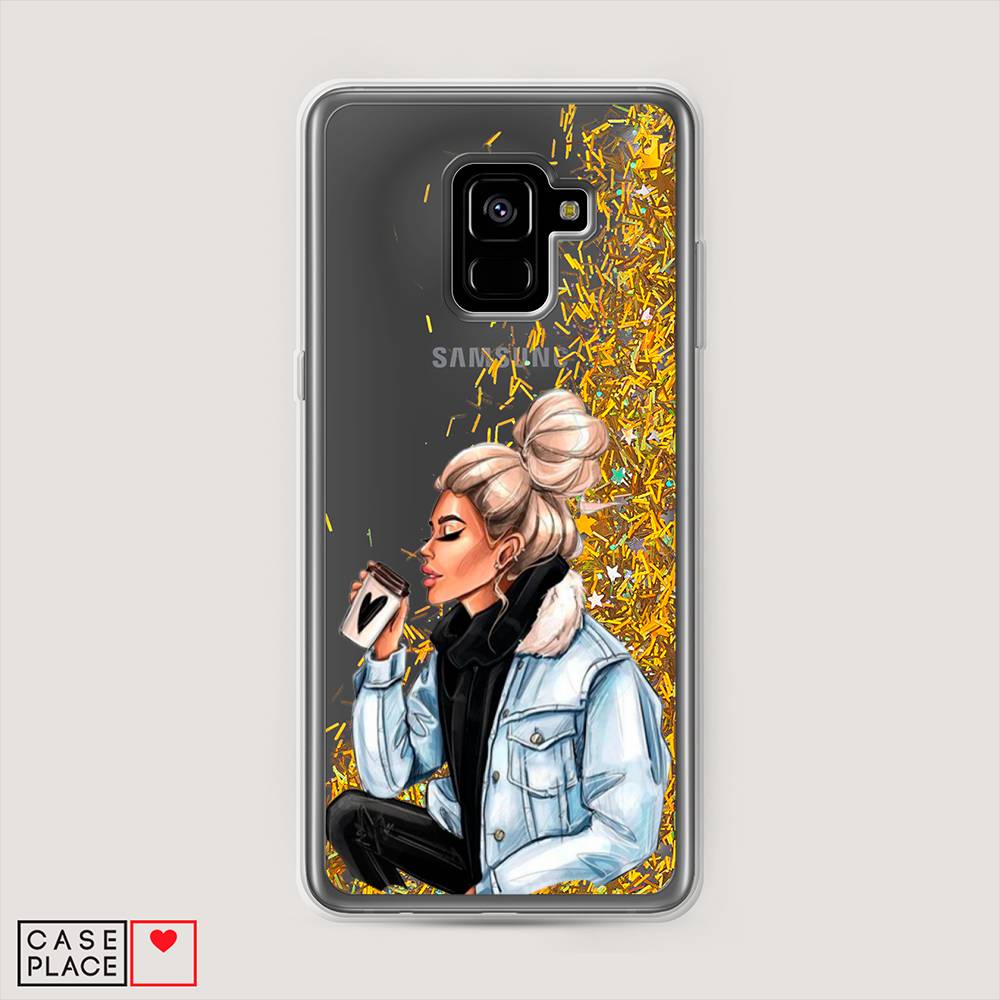

Чехол Awog на Samsung Galaxy A8 + "Cute girl", Коричневый;бежевый, 25590-1