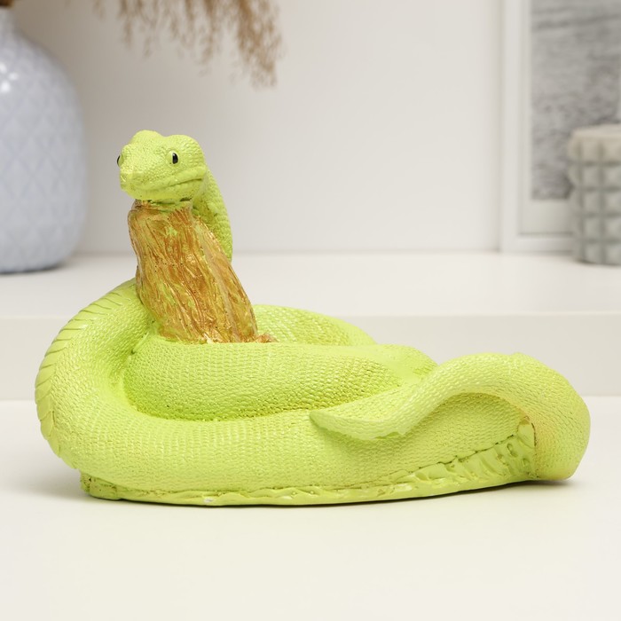 

Фигура Хорошие сувениры Змея на ветке салатовая, 16х20см