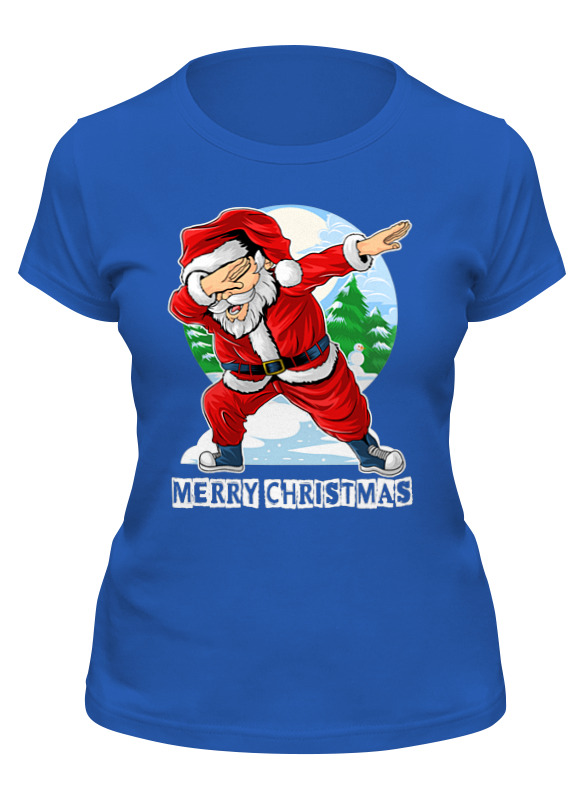 

Футболка женская Printio Santa dab синяя 2XL, Синий, Santa dab