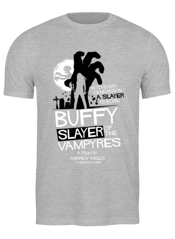

Футболка мужская Printio Баффи (buffy) серая M, Серый, Баффи (buffy)