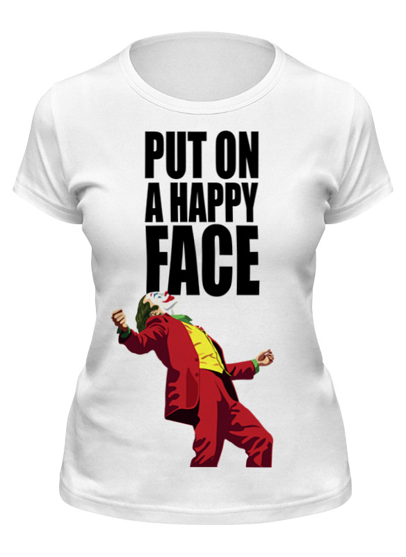 

Футболка женская Printio Put on a happy face белая XL, Put on a happy face