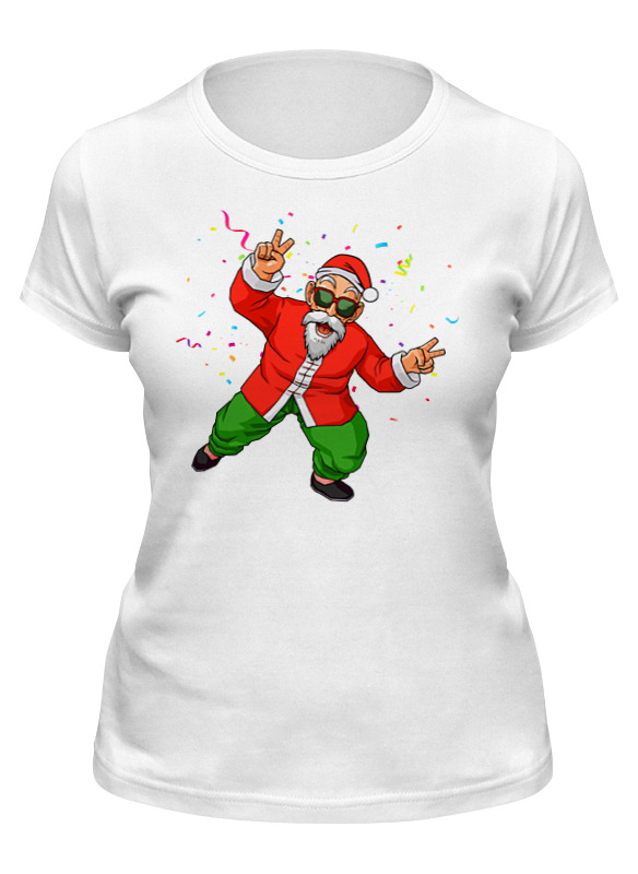 

Футболка женская Printio Master roshi santa белая 2XL, Белый, Master roshi santa